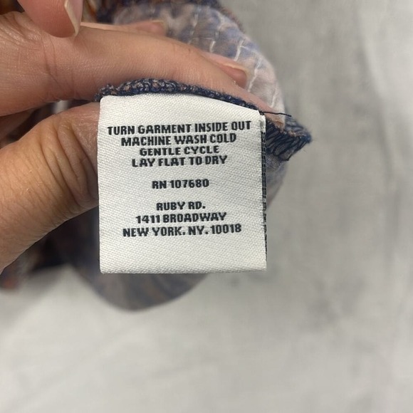 Ruby Rd Women's Tank Top L Brown Blue Snake Print Sequin Sleeveless - Picture 4 of 6